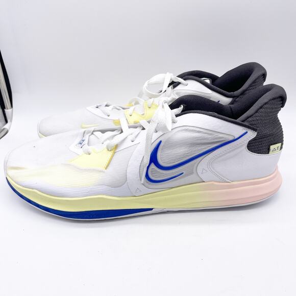 Nike Kyrie Low 5 White Yellow Mesh Game Royal Basketball Shoes Size 18 - Picture 2 of 7